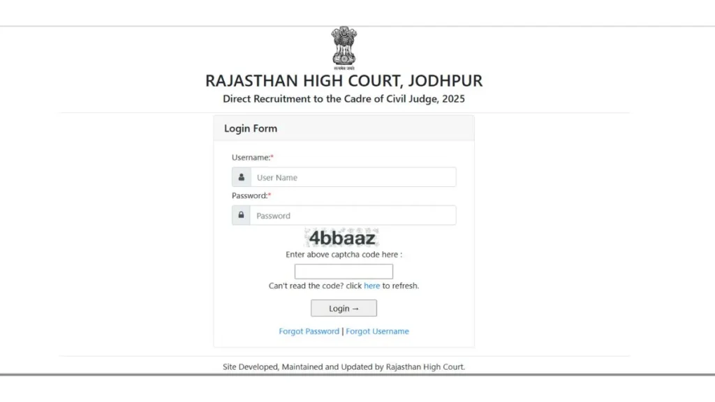 rajeshthan high court admit card
