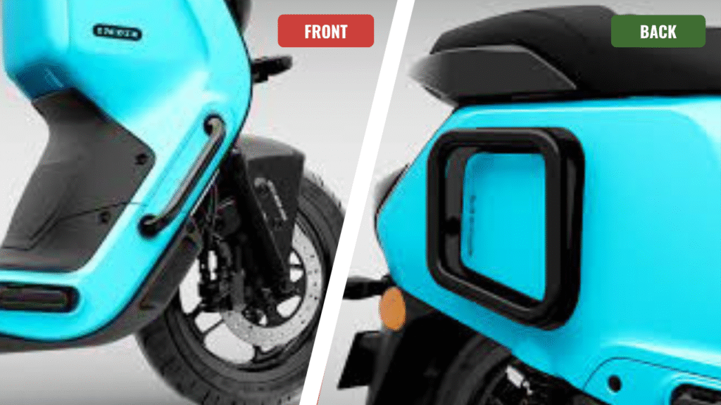 river india electric scooter front back
